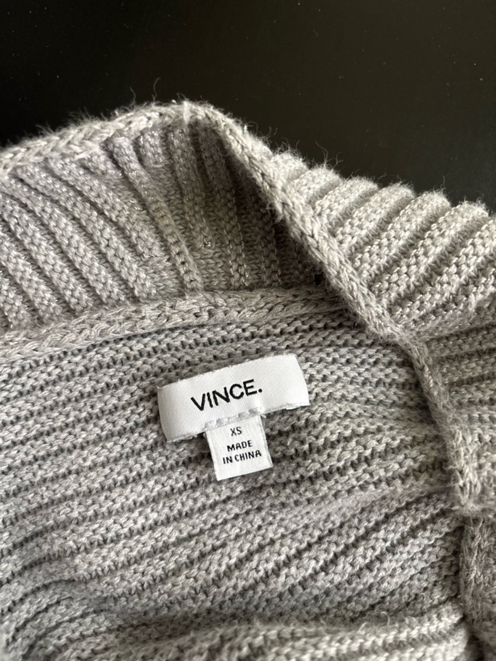Vince Light Gray Ribbed Open-Front Cardigan - Picture 4 of 5